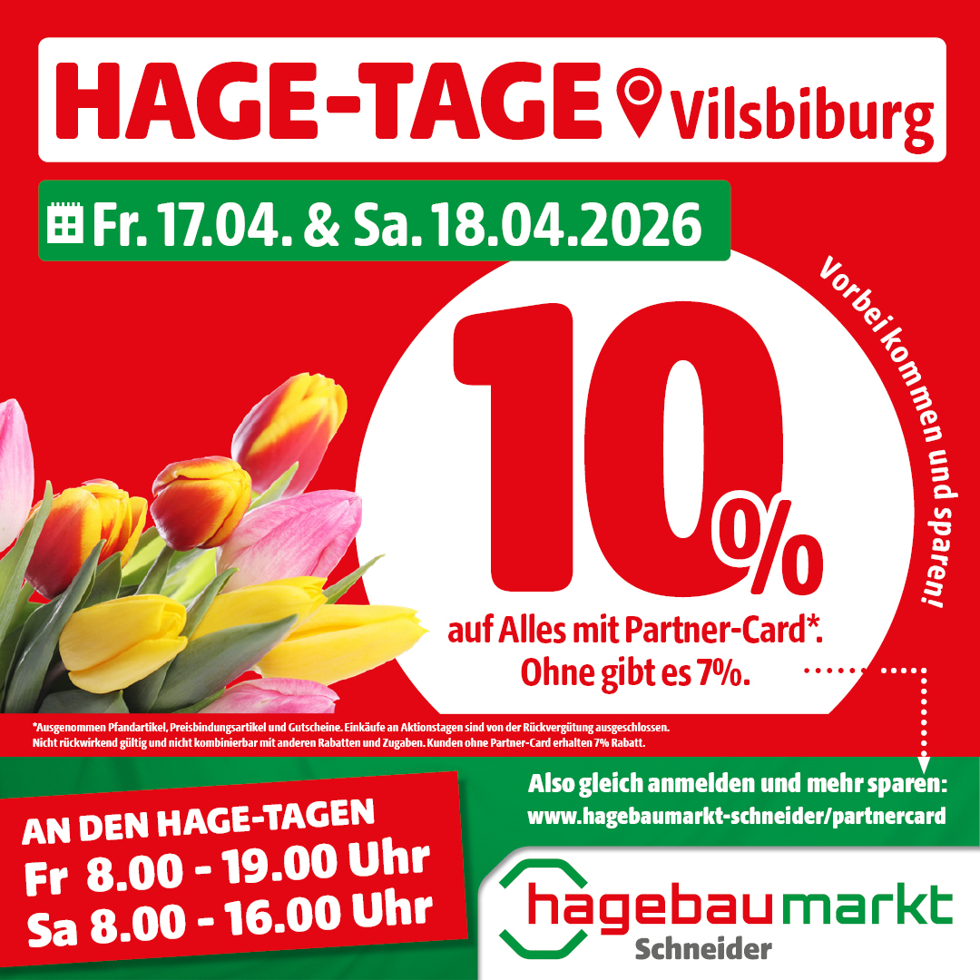 HAGE-TAGE in Vilsbiburg am 17. & 18. April