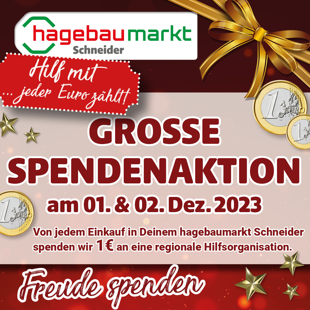hagebau Spendentage am 1. & 2. Dezember 2023