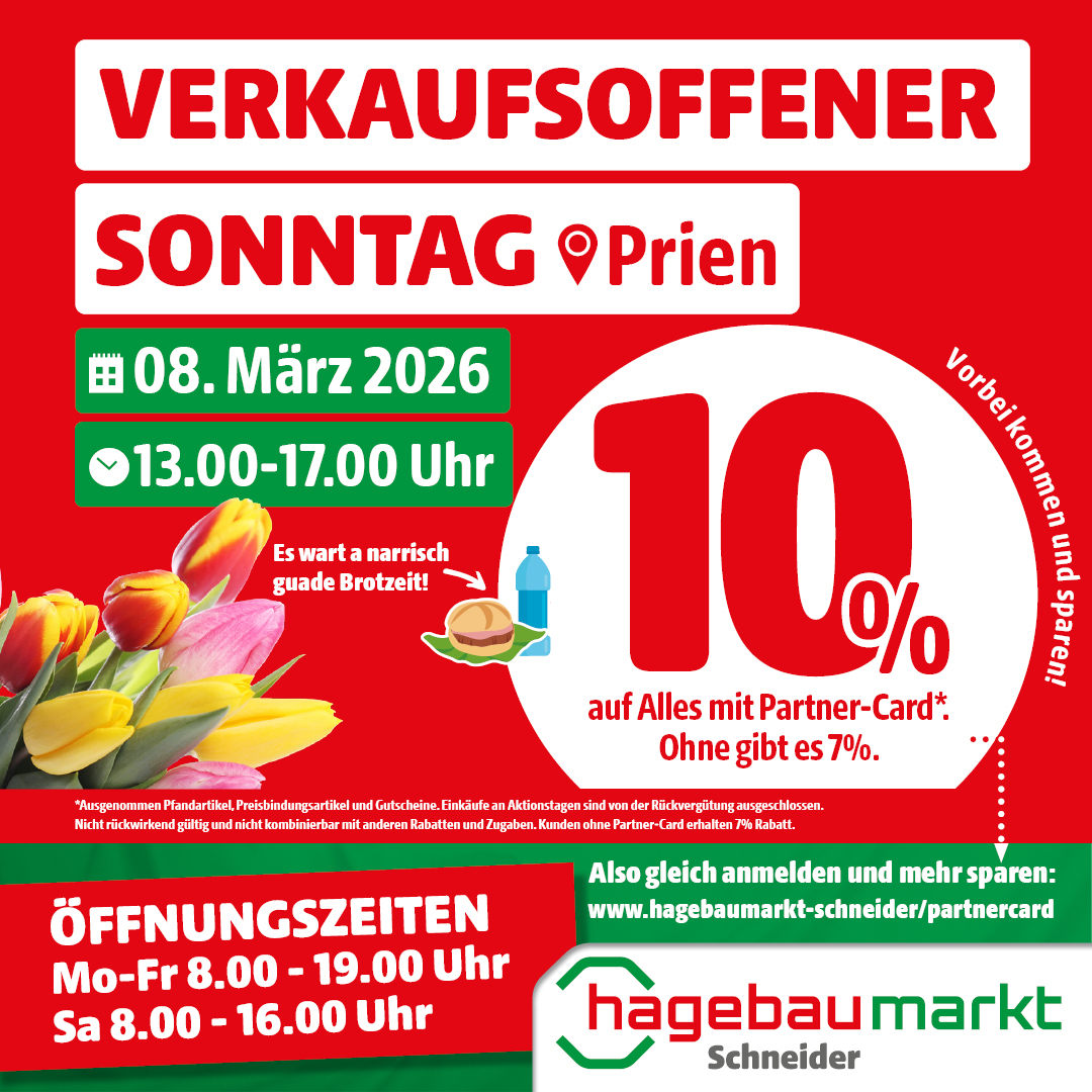 Verkaufsoffener Sonntag in Prien am 08. März 2026