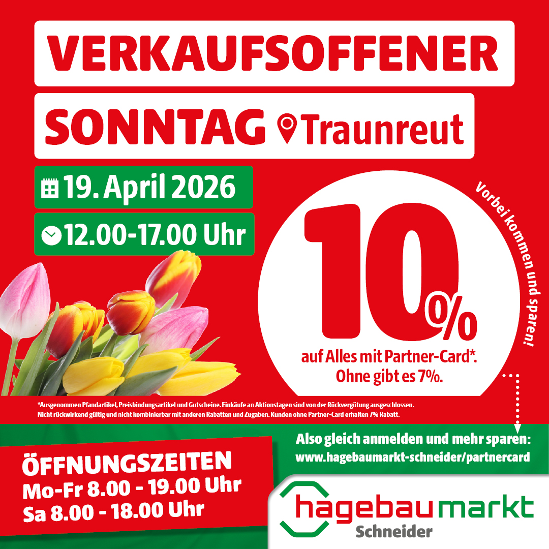 Verkaufsoffener Sonntag in Traunreut am 19. April