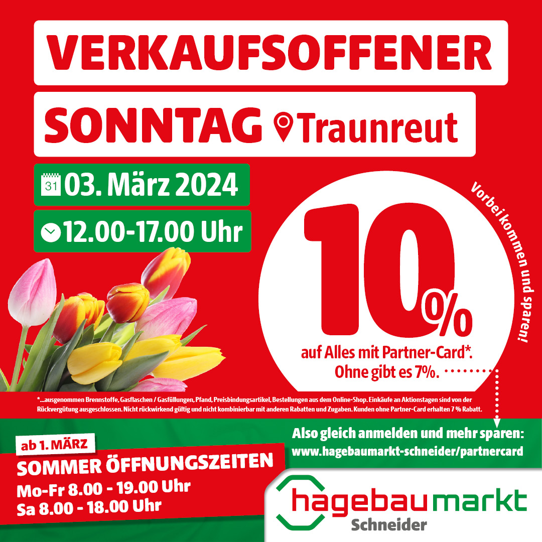 Verkaufsoffener Sonntag in Traunreut am 03. März 2024