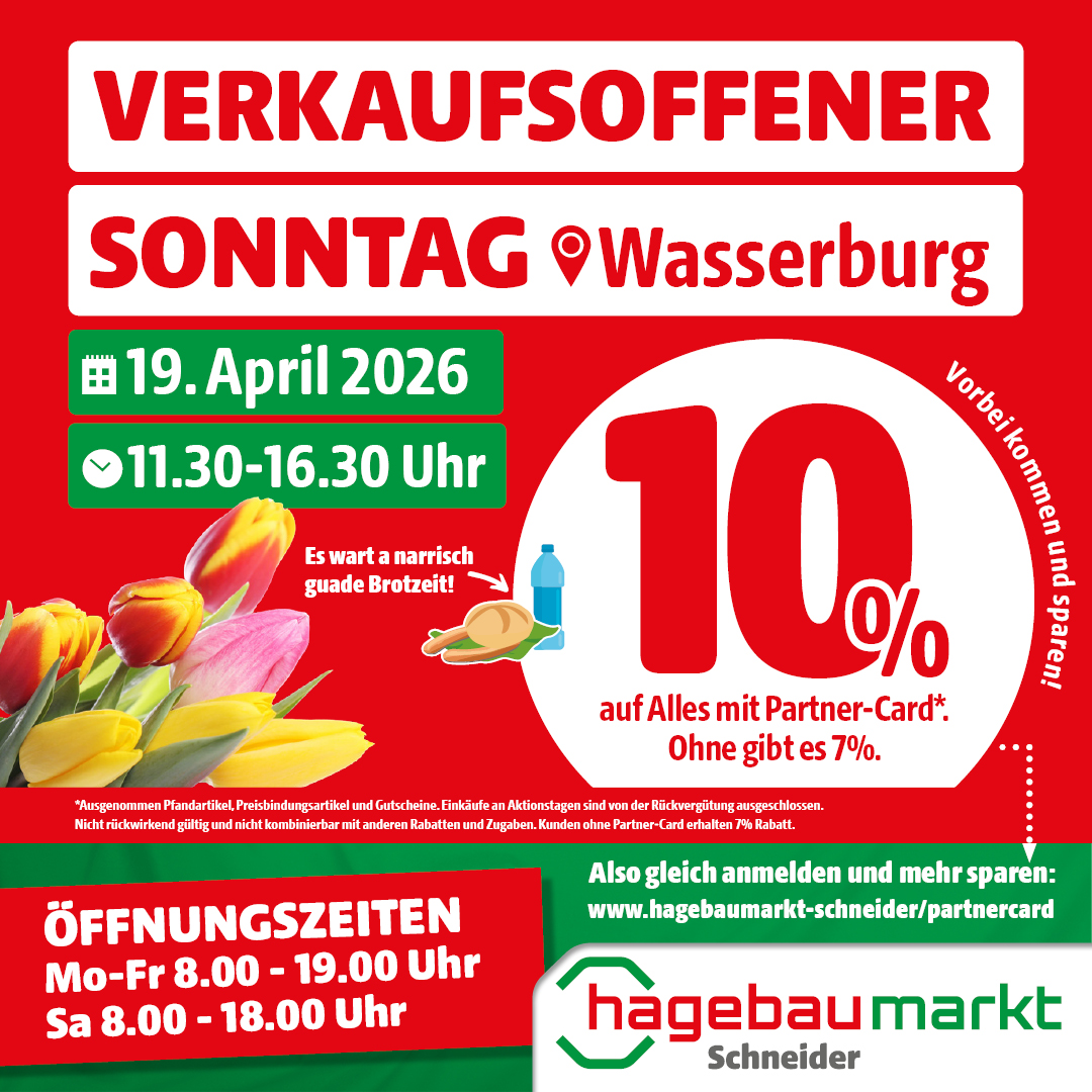 Verkaufsoffener Sonntag in Wasserburg am 19. April