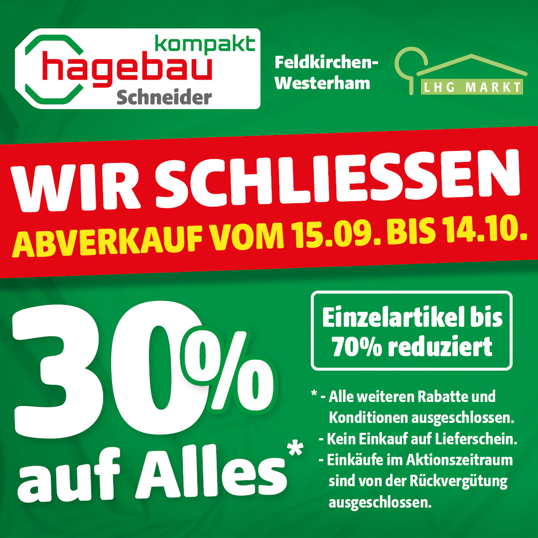 Wir Schliessen - Abverkauf