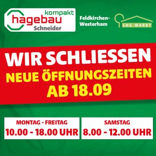 

	Montag - Freitag: 10.00 - 18.00 Uhr        
		Samstag: 8.00 - 12.00 Uhr

